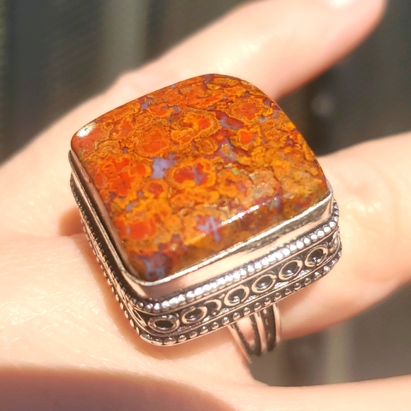 New Seam Agate 925 Silver Ring. - Picture 2 of 16